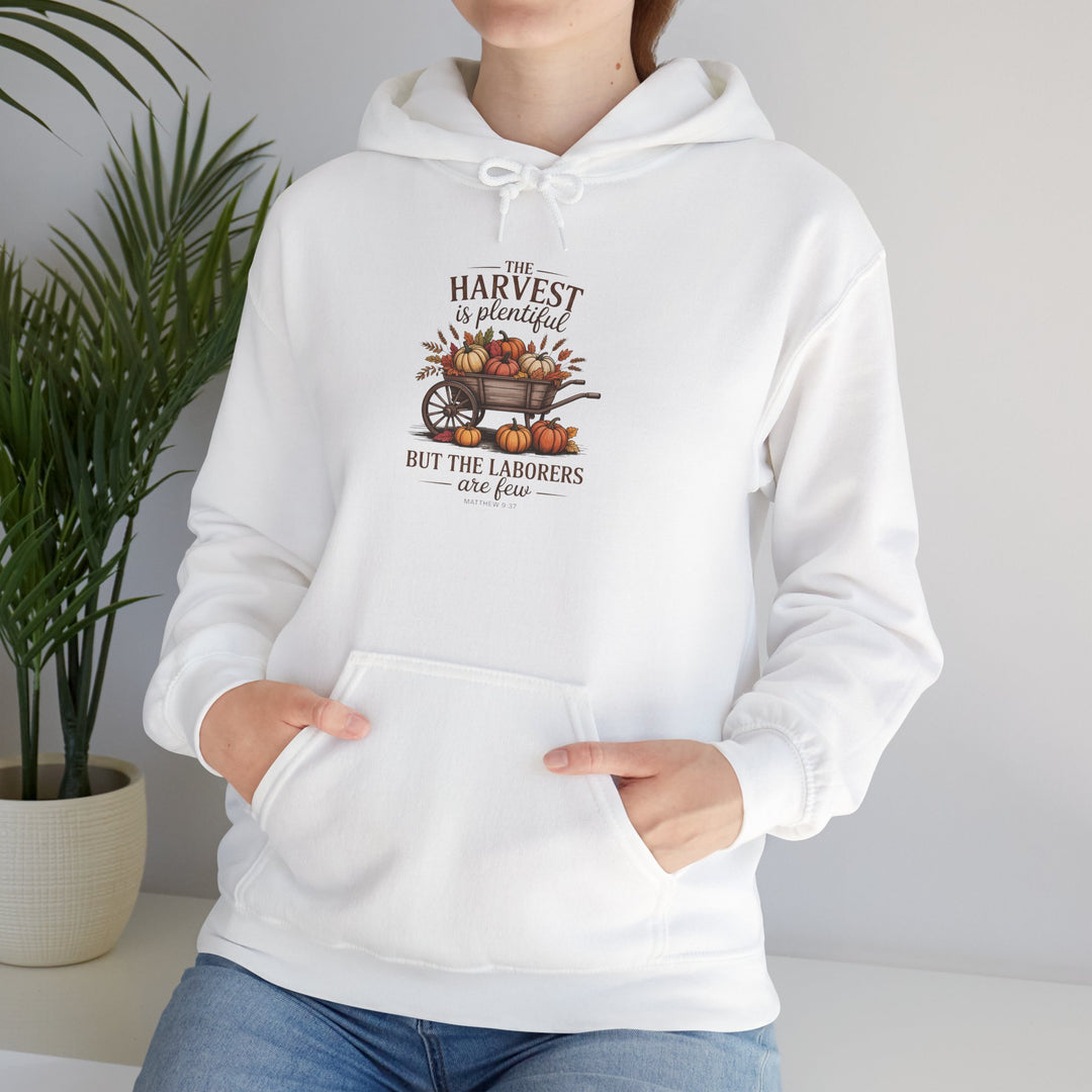 Autumn Harvest Hoodie with Matthew 9:37 Scripture Design