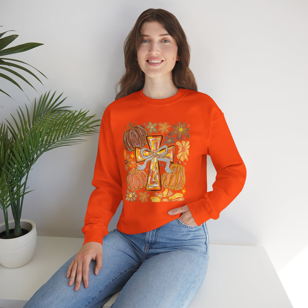 Fall Harvest Crewneck Sweatshirt, Autumn Sweatshirt, Thanksgiving Gift, Unisex Fall Apparel, Cozy Pumpkin Sweatshirt