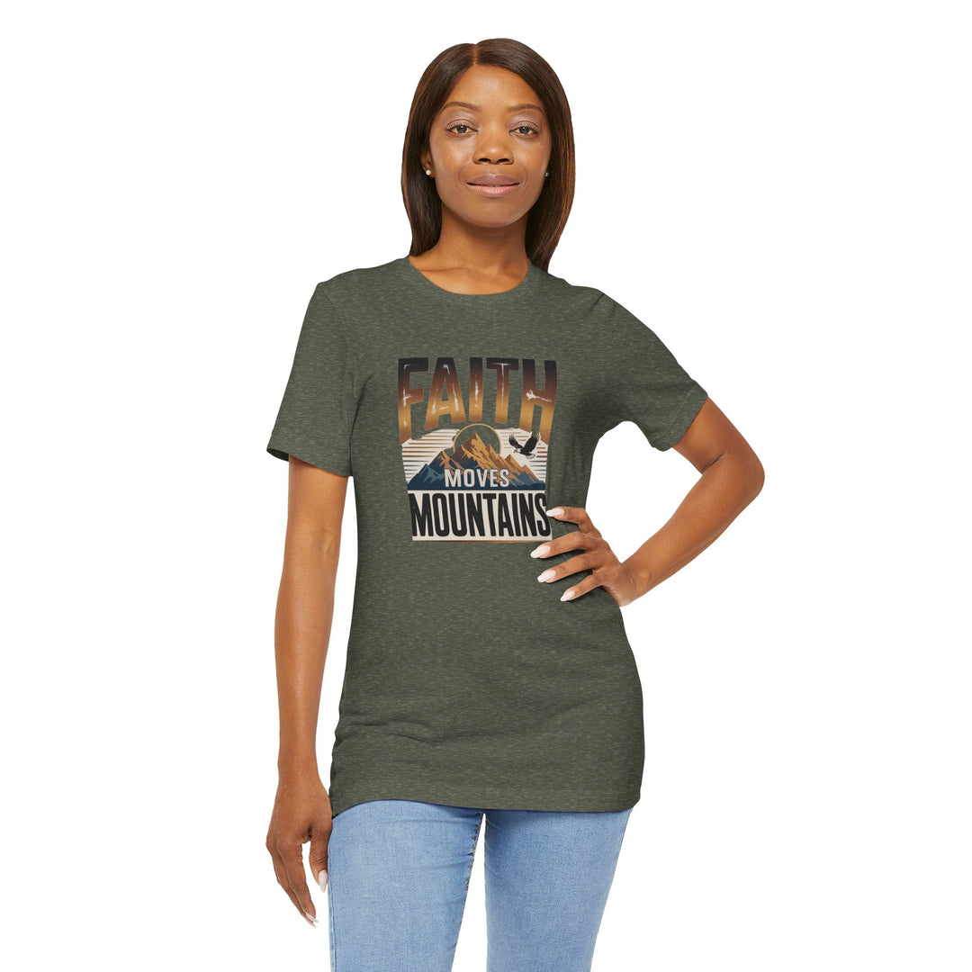 Faith Moves Mountains Tee, Inspirational Shirt, Motivational T-Shirt, Gift for Nature Lovers, Unisex Casual Wear
