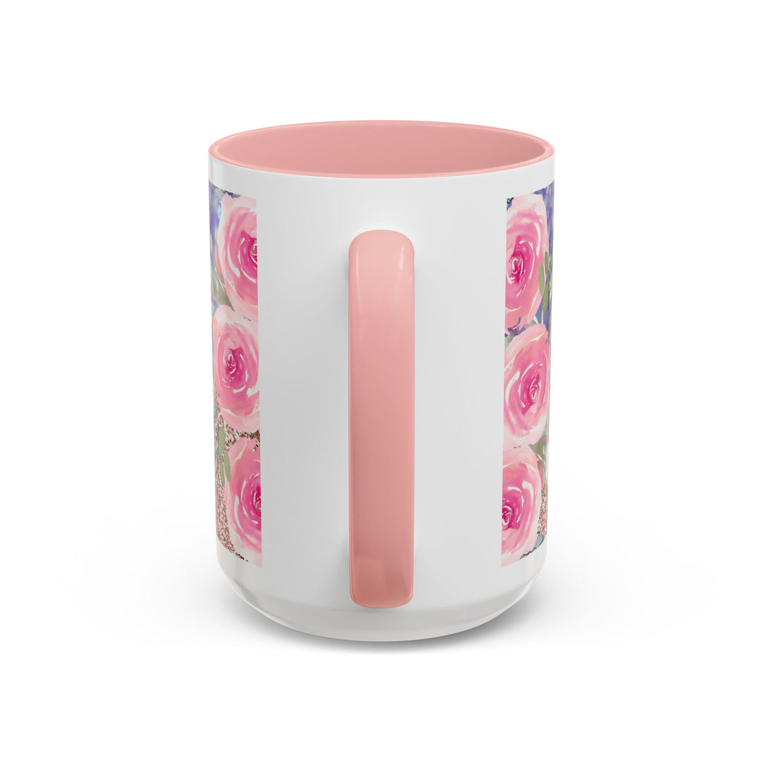 Made to Worship  Pink Glitter Floral Christian Mug