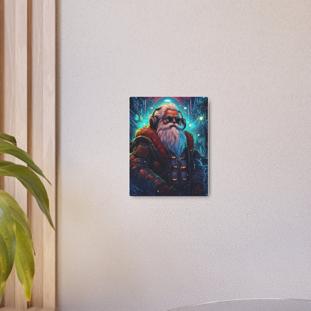 Cool Santa Metal Art Sign, Wall Decor for Christmas, Unique Gift for Him, Retro Santa Wall Art, Holiday Decoration