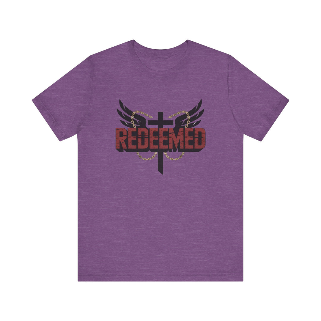 Christian Themed Unisex Short Sleeve Tee, Redeemed Shirt, Faith-Based Apparel, Inspirational T-Shirt, Spiritual Gift, Casual Wear