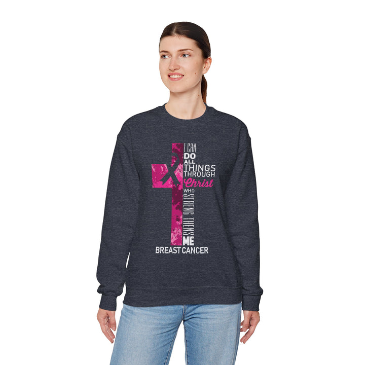 Inspirational Crewneck Sweatshirt for Breast Cancer Awareness, Faith Sweatshirt, Unisex Pullover, Hopeful Gift, Religious Apparel