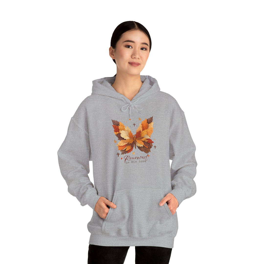 Butterfly Hoodie - Renewed in His Love - Fall Leaves Design