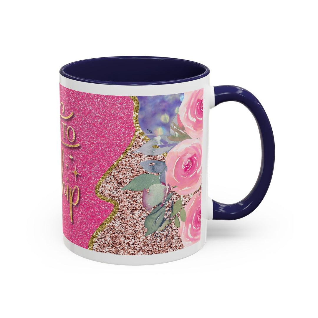 Made to Worship  Pink Glitter Floral Christian Mug