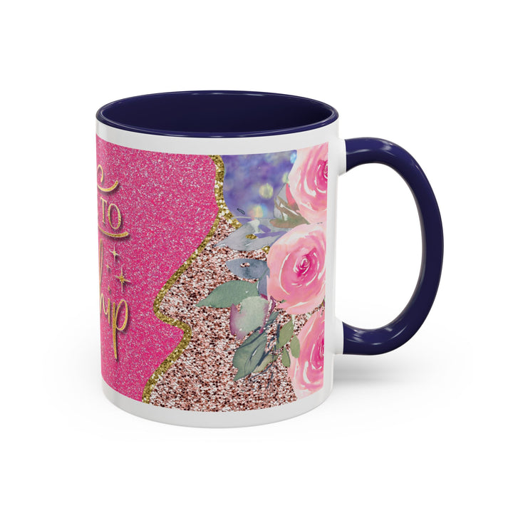 Made to Worship  Pink Glitter Floral Christian Mug