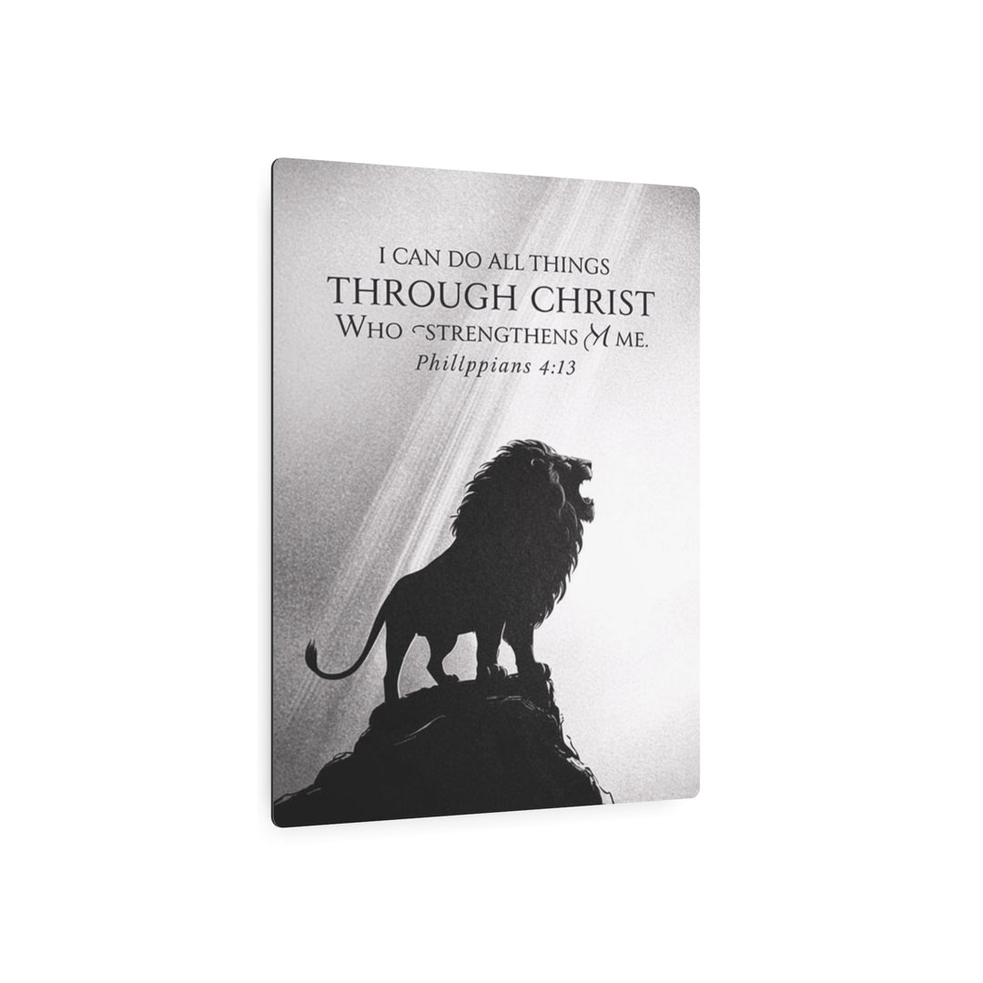 "Lion of Judah - Philippians 4:13" - Strength & Faith Metal Wall Art