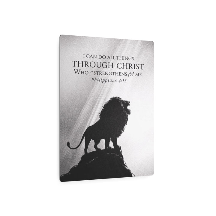 "Lion of Judah - Philippians 4:13" - Strength & Faith Metal Wall Art