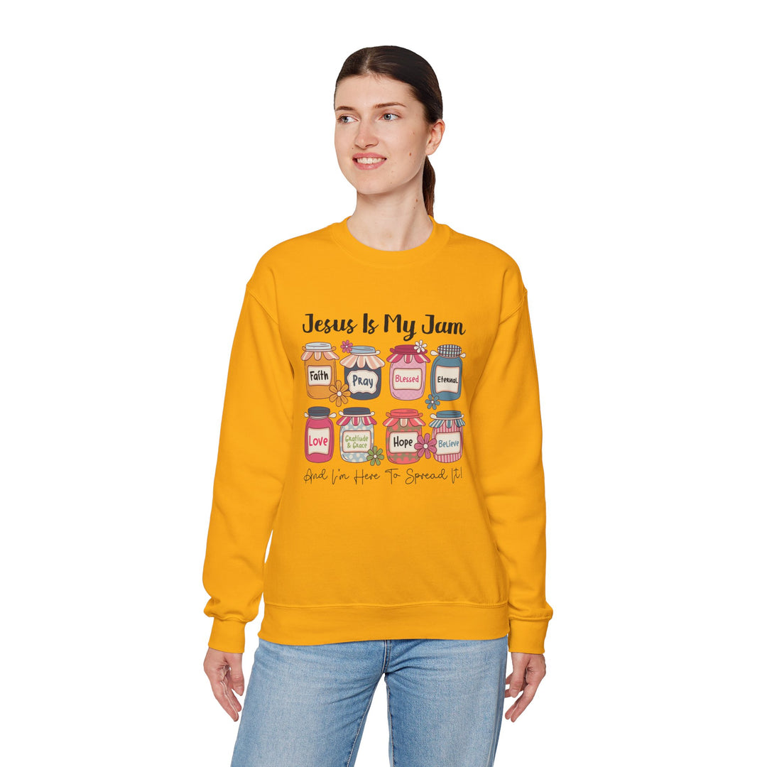 Jesus Is My Jam Sweatshirt, Unisex Crewneck, Comfort Wear, Christian Apparel, Perfect Gift for Faith Celebrations, Everyday Casual