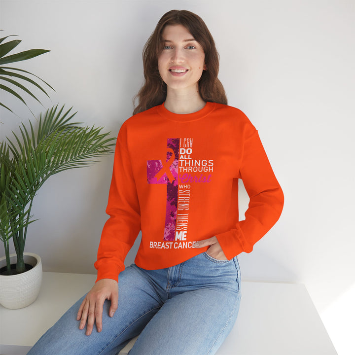 Inspirational Crewneck Sweatshirt for Breast Cancer Awareness, Faith Sweatshirt, Unisex Pullover, Hopeful Gift, Religious Apparel