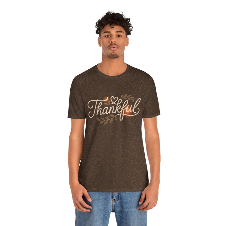 Thankful Tee - Unisex Jersey Short Sleeve Shirt for Thanksgiving, Gratitude Gift, Casual Wear, Family Gathering, Everyday Comfort