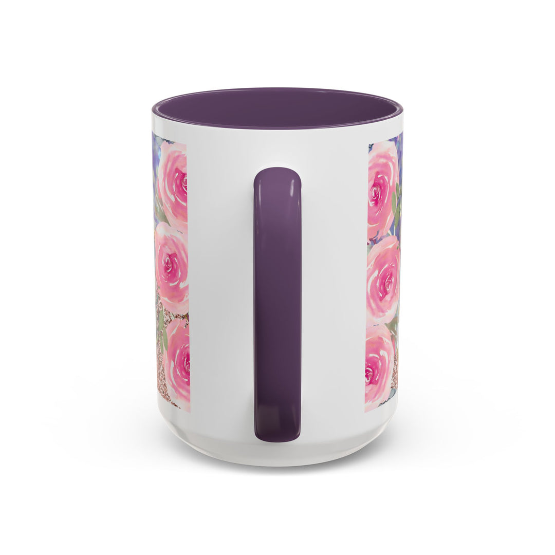 Made to Worship  Pink Glitter Floral Christian Mug