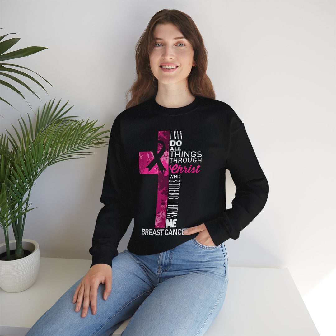 Inspirational Crewneck Sweatshirt for Breast Cancer Awareness, Faith Sweatshirt, Unisex Pullover, Hopeful Gift, Religious Apparel