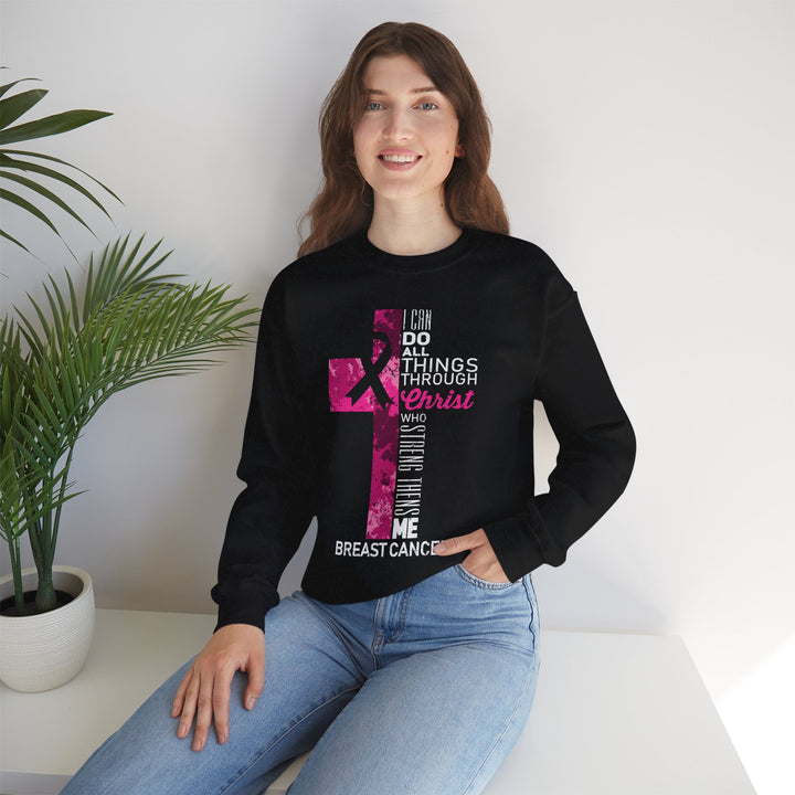 Inspirational Crewneck Sweatshirt for Breast Cancer Awareness, Faith Sweatshirt, Unisex Pullover, Hopeful Gift, Religious Apparel