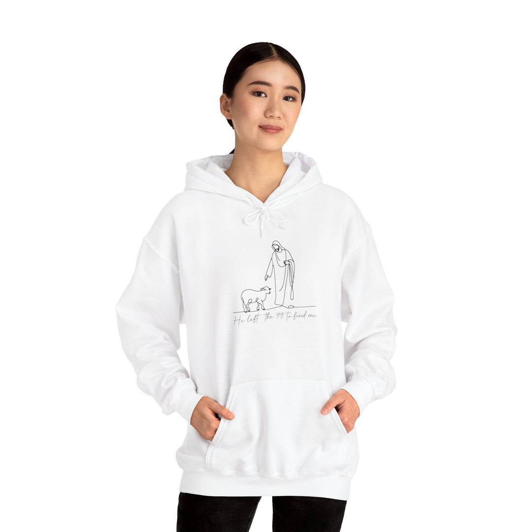 Christian Jesus and Lamb Hoodie Sweatshirt - 'He left the 99 to find me'