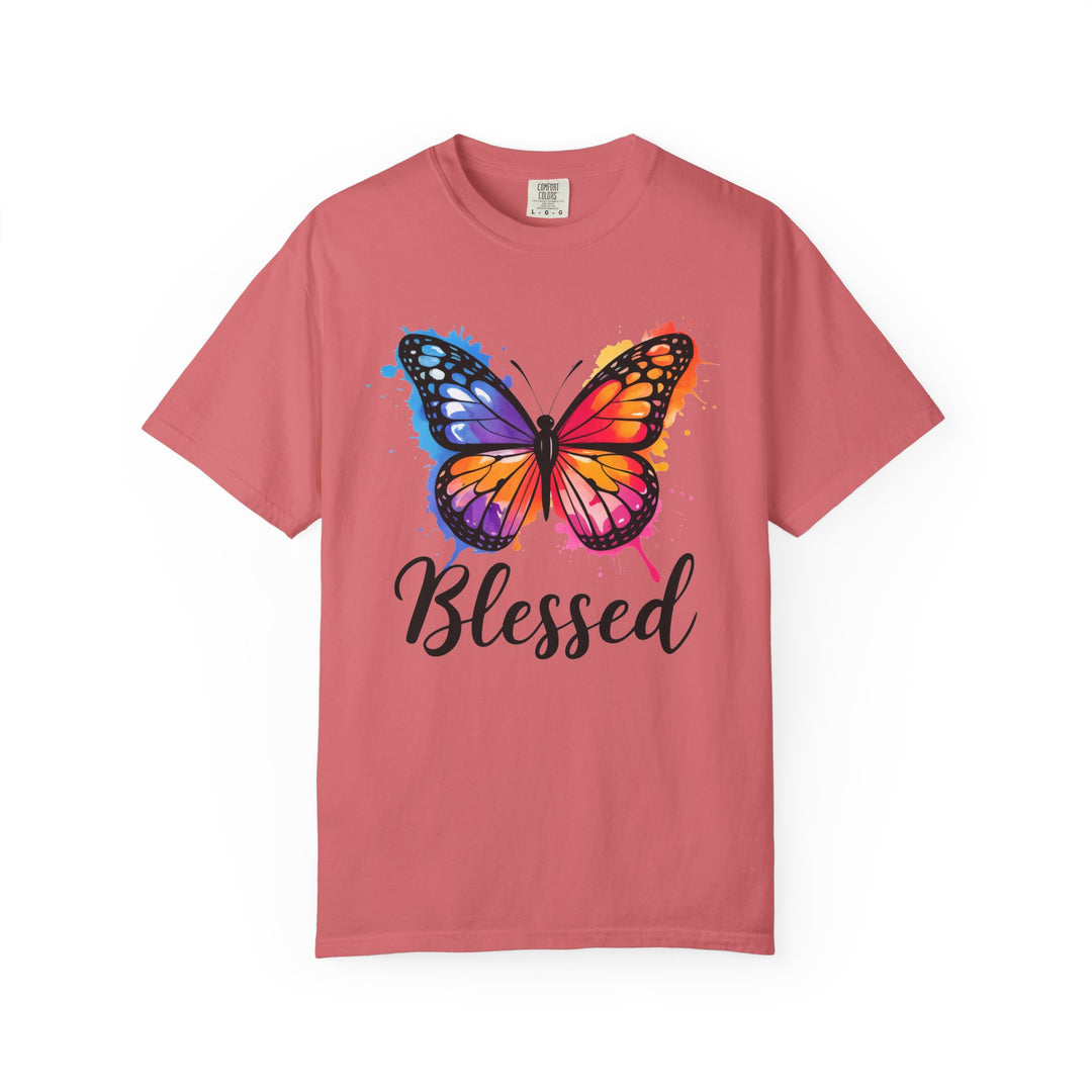 Watercolor Butterfly T-Shirt Blessed Radiant Renewed Unshakably Blessed