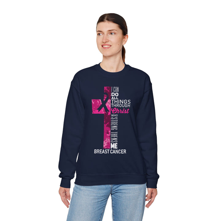 Inspirational Crewneck Sweatshirt for Breast Cancer Awareness, Faith Sweatshirt, Unisex Pullover, Hopeful Gift, Religious Apparel