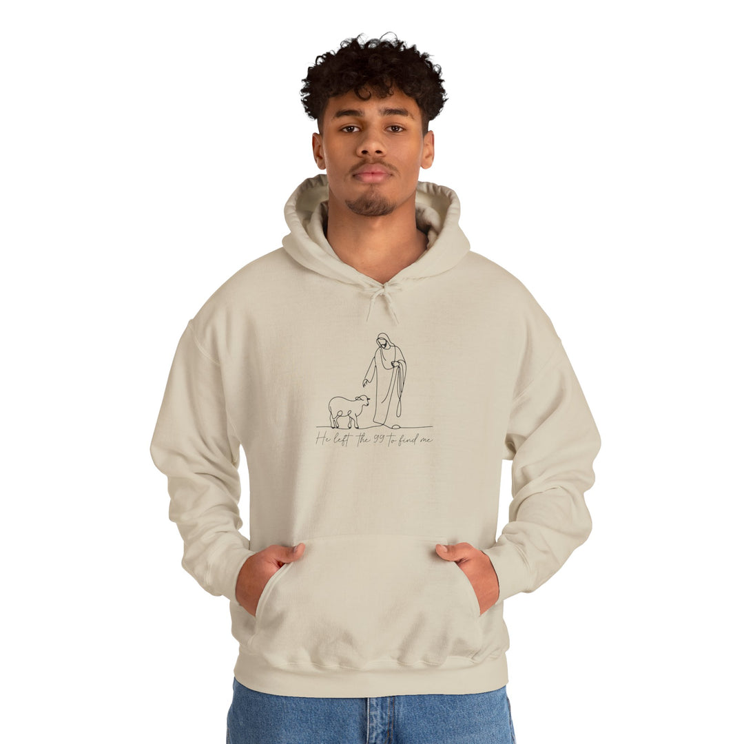 Christian Jesus and Lamb Hoodie Sweatshirt - 'He left the 99 to find me'