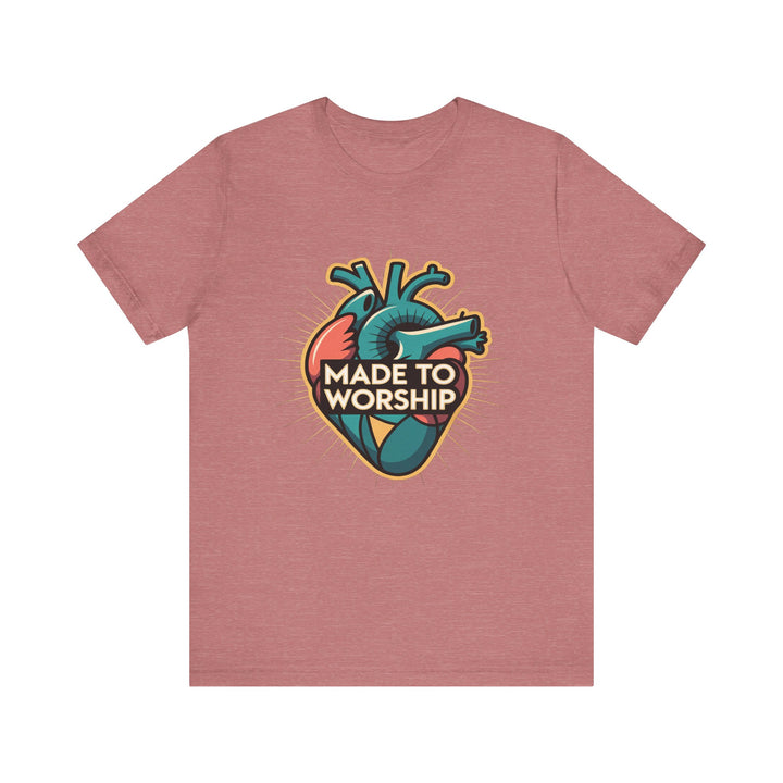 Made to Worship Unisex Jersey Tee, Heart Design Shirt, Casual Wear, Faith T-Shirt, Gift for Worshippers, Spiritual Apparel
