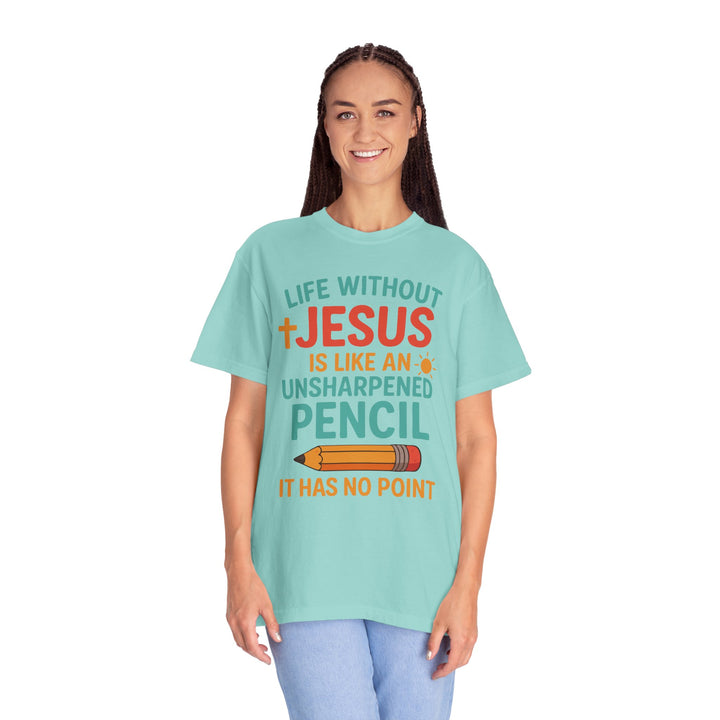 Christian Message Unisex T-shirt with Pencil Design