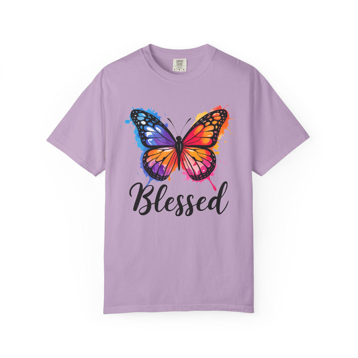 Watercolor Butterfly T-Shirt Blessed Radiant Renewed Unshakably Blessed