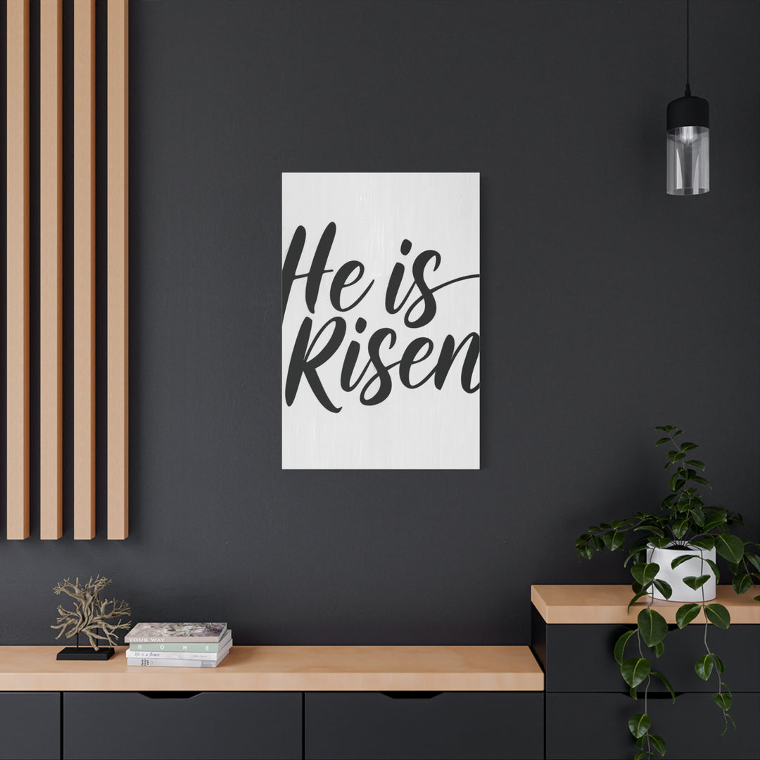 He Is Risen Canvas | Easter Christian Wall Art with Scripture