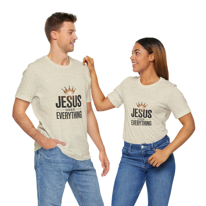 Jesus Over Everything – Christian Crown Graphic T-Shirt