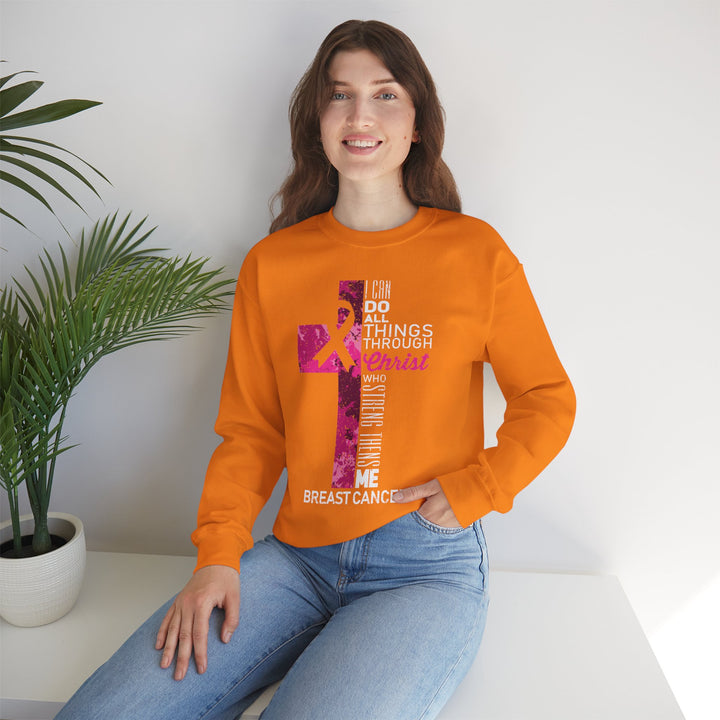 Inspirational Crewneck Sweatshirt for Breast Cancer Awareness, Faith Sweatshirt, Unisex Pullover, Hopeful Gift, Religious Apparel