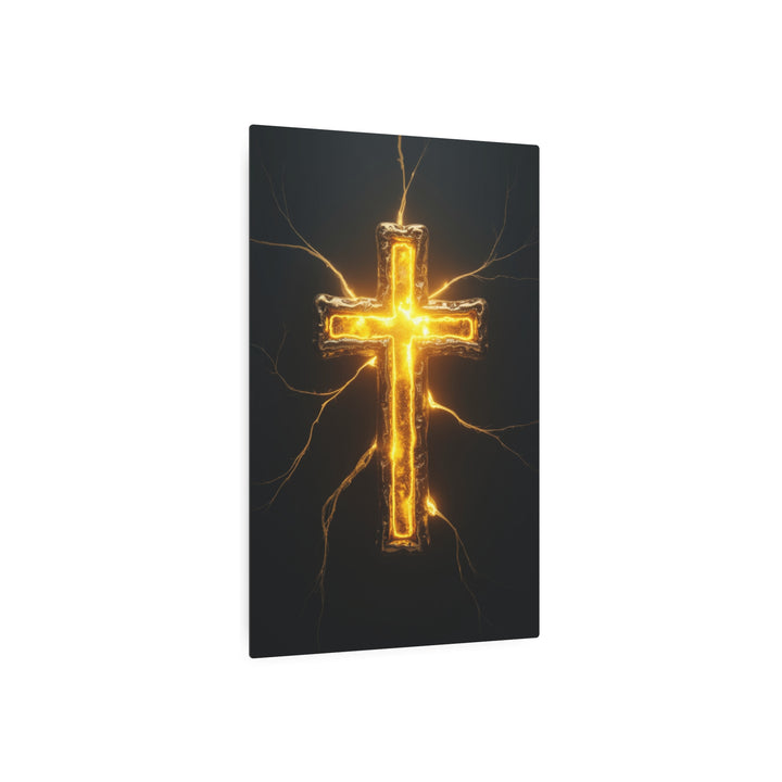 "Illuminated Cross" - Light of the World Metal Wall Art
