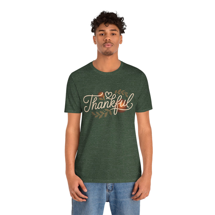 Thankful Tee - Unisex Jersey Short Sleeve Shirt for Thanksgiving, Gratitude Gift, Casual Wear, Family Gathering, Everyday Comfort