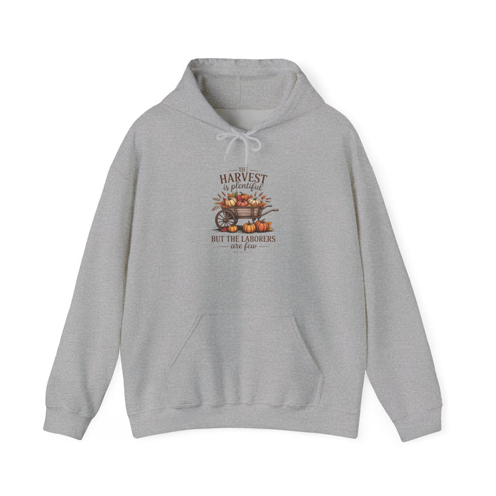 Autumn Harvest Hoodie with Matthew 9:37 Scripture Design