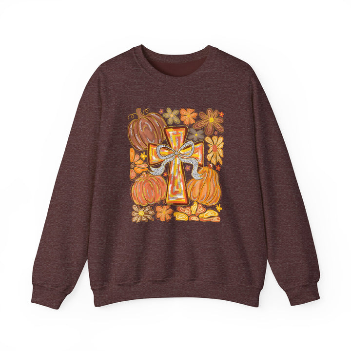 Fall Harvest Crewneck Sweatshirt, Autumn Sweatshirt, Thanksgiving Gift, Unisex Fall Apparel, Cozy Pumpkin Sweatshirt