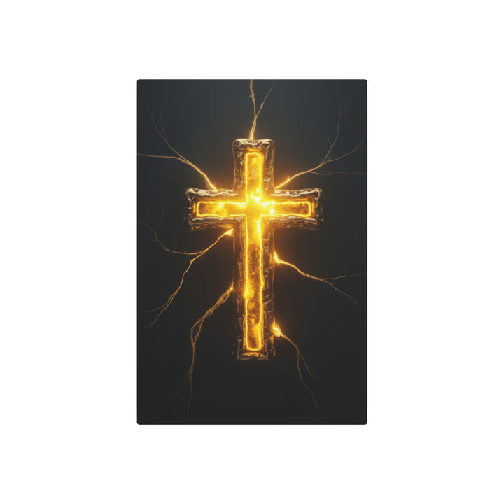 "Illuminated Cross" - Light of the World Metal Wall Art