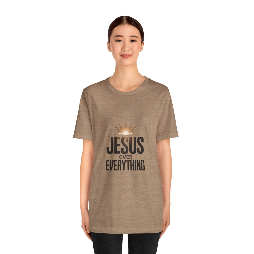 Jesus Over Everything – Christian Crown Graphic T-Shirt