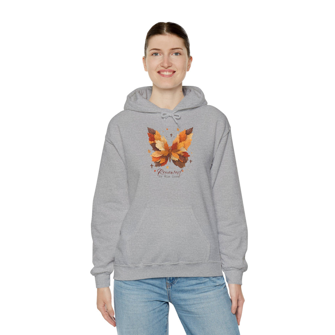 Butterfly Hoodie - Renewed in His Love - Fall Leaves Design