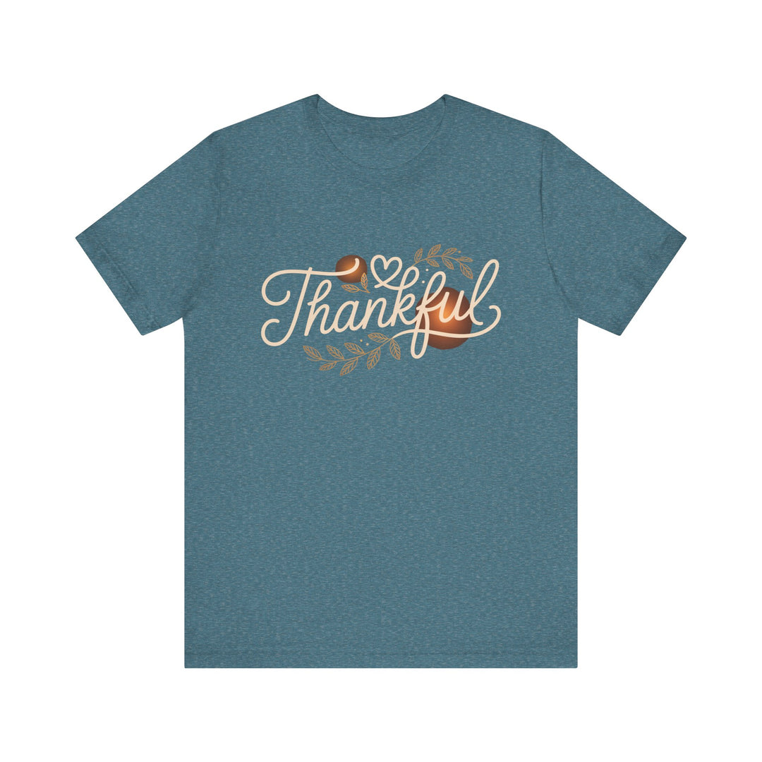 Thankful Tee - Unisex Jersey Short Sleeve Shirt for Thanksgiving, Gratitude Gift, Casual Wear, Family Gathering, Everyday Comfort