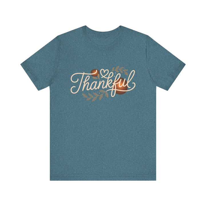 Thankful Tee - Unisex Jersey Short Sleeve Shirt for Thanksgiving, Gratitude Gift, Casual Wear, Family Gathering, Everyday Comfort