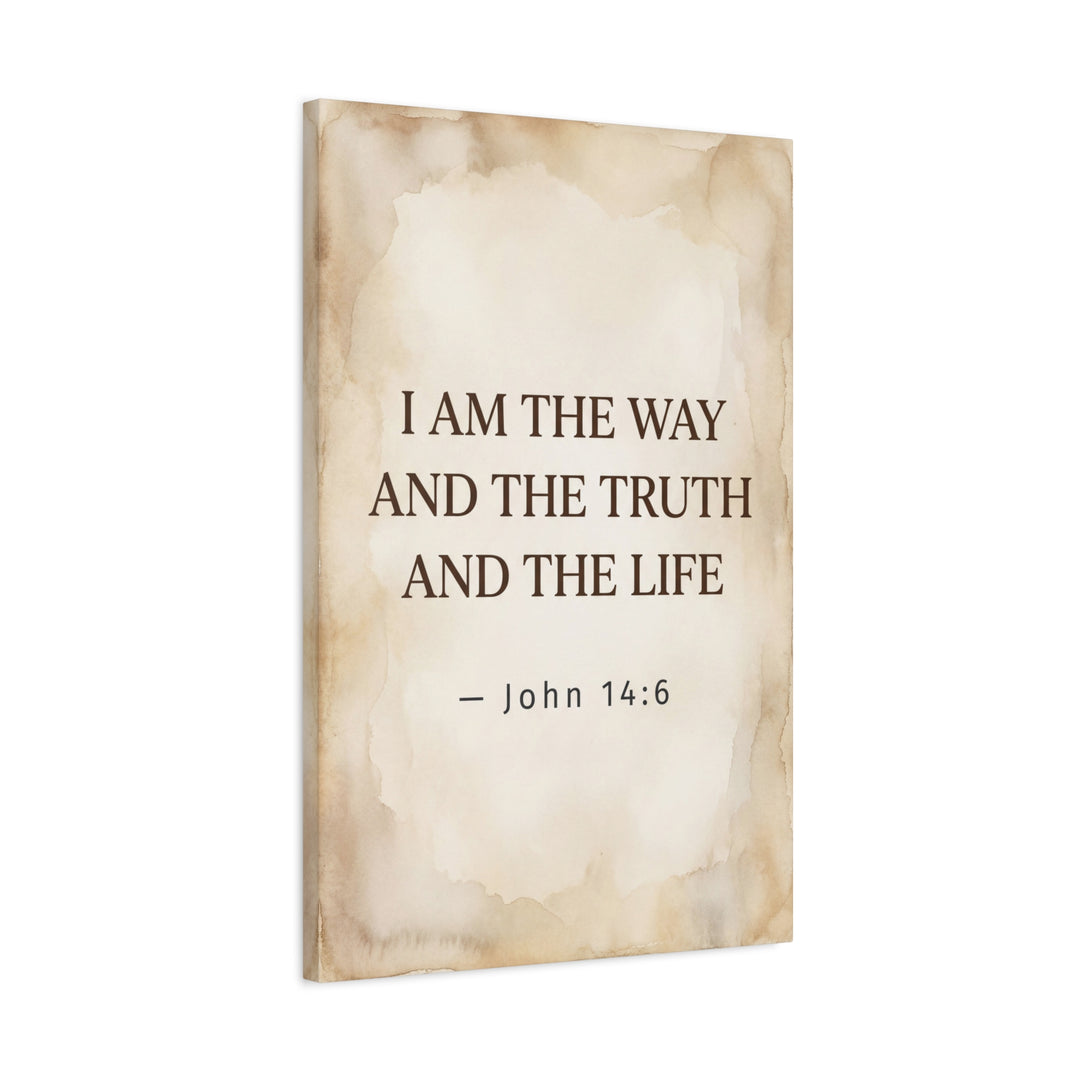John 14:6 Canvas Wall Art — “I Am the Way and the Truth and the Life” Matte Stretched Canvas