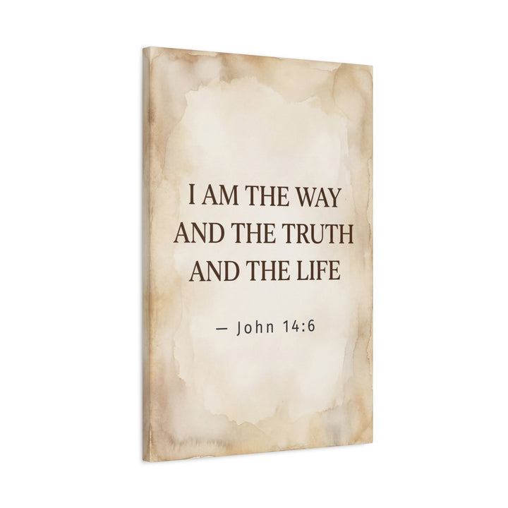 John 14:6 Canvas Wall Art — “I Am the Way and the Truth and the Life” Matte Stretched Canvas