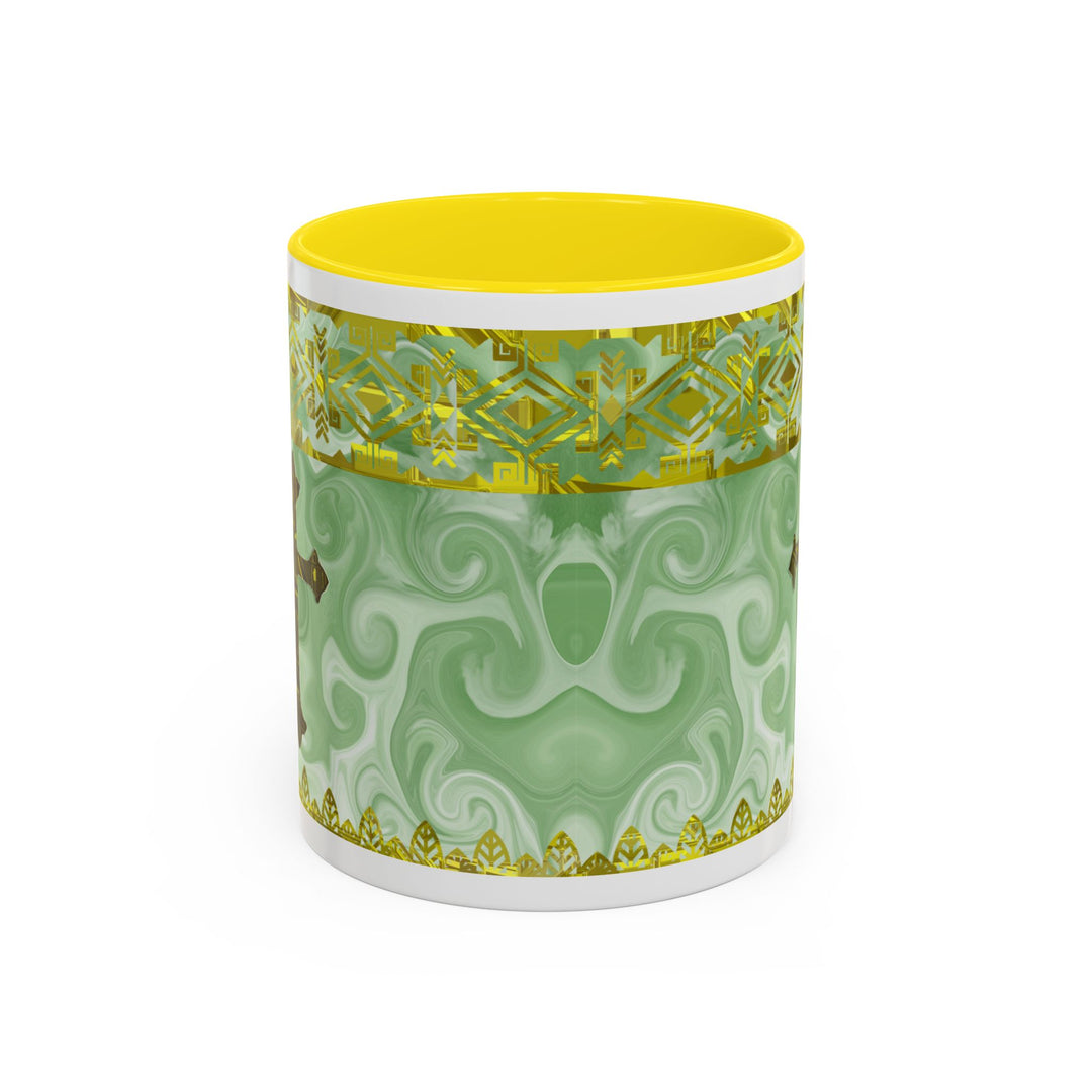 Gold Cross on Mint Marble – Elegant Christian Mug