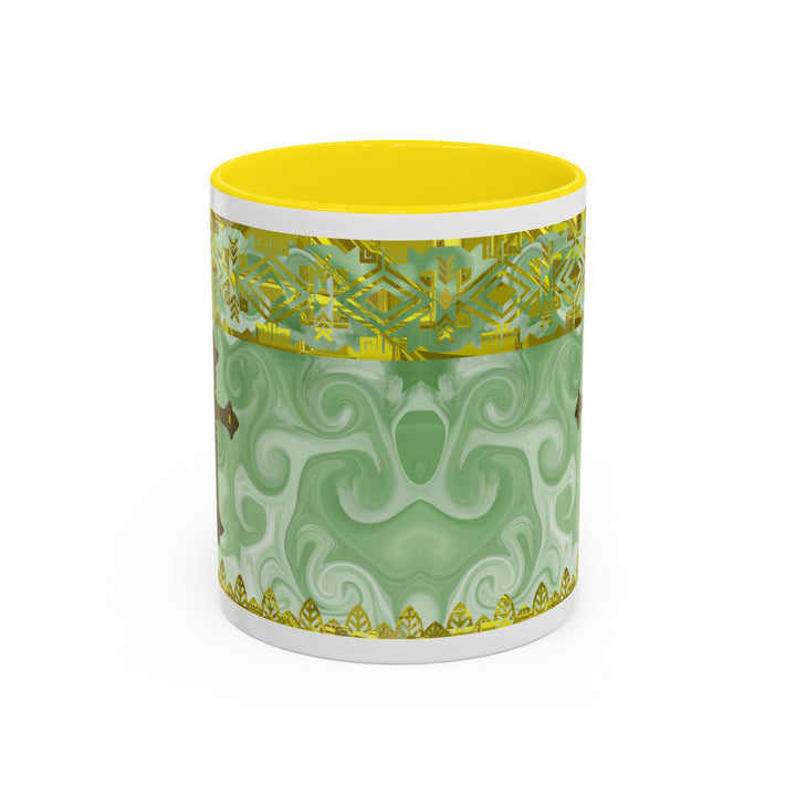 Gold Cross on Mint Marble – Elegant Christian Mug