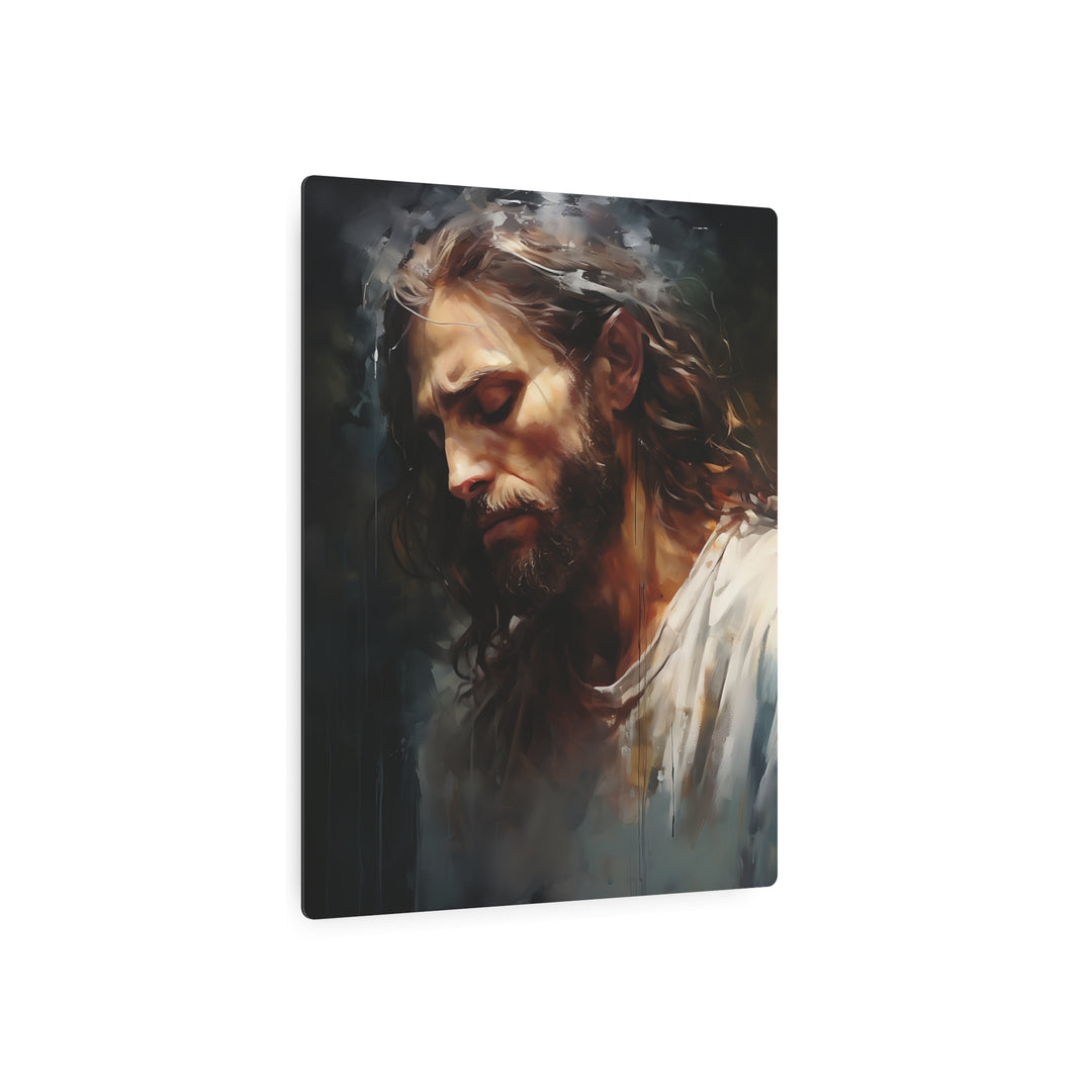 Serene Jesus Metal Art Sign – Inspirational Wall Decor