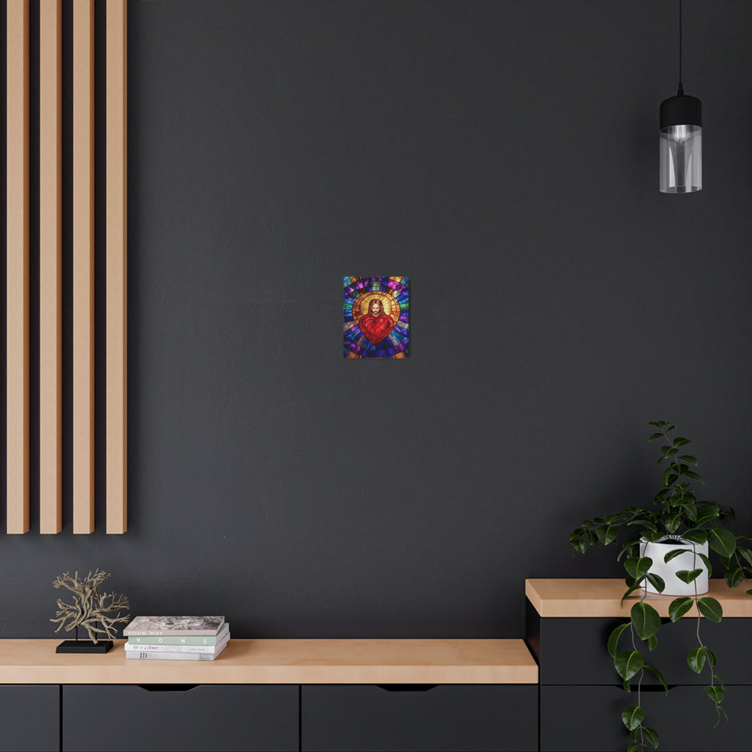Sacred Heart of Jesus - Stained Glass Style Metal Wall Art