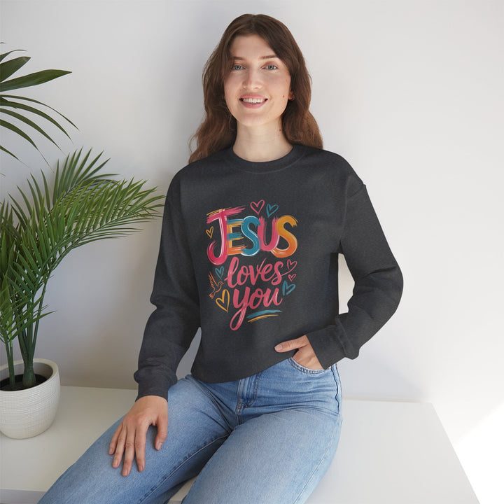 Jesus Loves You Crewneck Sweatshirt - Cozy Unisex Gift, Christian Apparel, Faith-Based Fashion, Inspirational Layering Piece, Ideal [...]