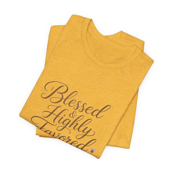 Floral Blessings Tee - Blessed Highly Favored, Inspirational T-Shirt, Gift for Her, Christian Apparel, Faith-Based Fashion