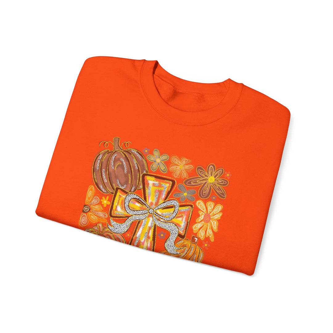 Fall Harvest Crewneck Sweatshirt, Autumn Sweatshirt, Thanksgiving Gift, Unisex Fall Apparel, Cozy Pumpkin Sweatshirt