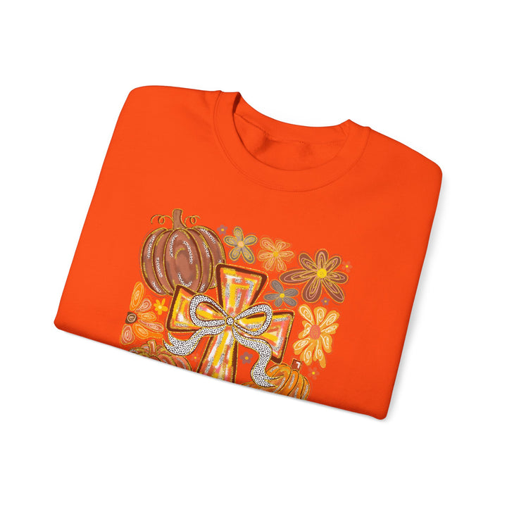 Fall Harvest Crewneck Sweatshirt, Autumn Sweatshirt, Thanksgiving Gift, Unisex Fall Apparel, Cozy Pumpkin Sweatshirt