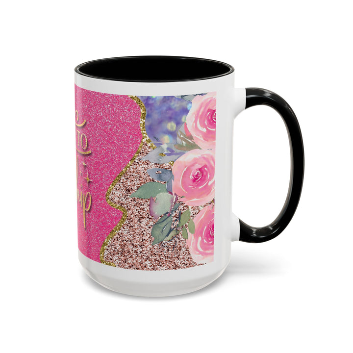 Made to Worship  Pink Glitter Floral Christian Mug