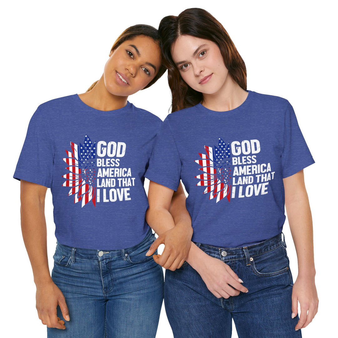 Patriotic T-Shirt, God Bless America Tee, Unisex Short Sleeve Shirt, Independence Day Gift, USA Pride Apparel, Americana Clothing