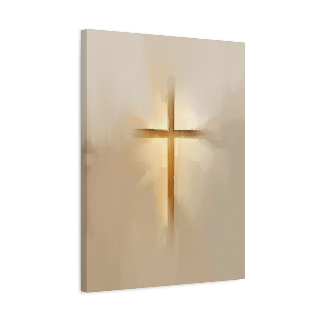 Light Through the Cross Canvas Print – Minimalist Christian Wall Art